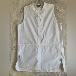 Vince Sleeveless Cotton Button Down with Side Slits Size M